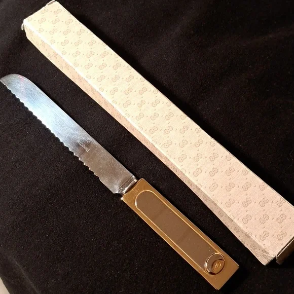 Gucci vintage brass and stainless carving knife
