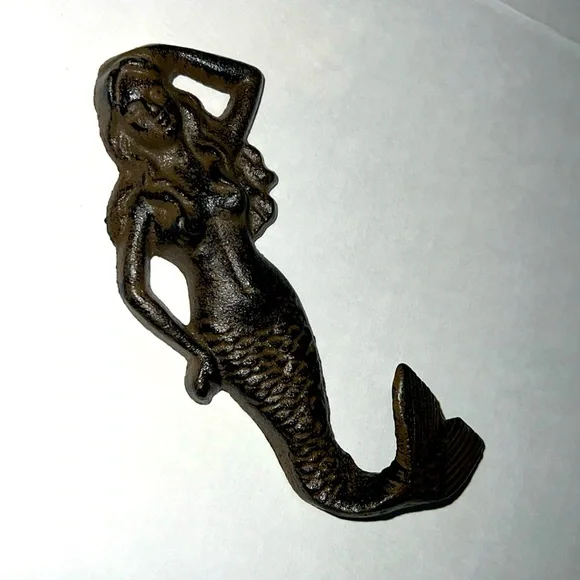 Nautical Rustic Cast Iron Mermaid Wall Decor Hook Peg 6