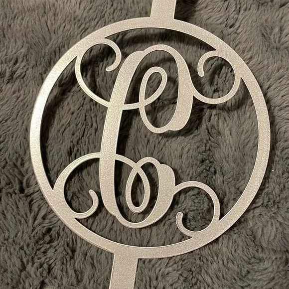 Initial C wreath door hanger
