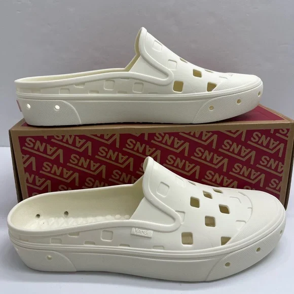 Vans Men’s Slip-On Mule Trk Marshmallow VN0005V8FS8 Cream Perforated Mules