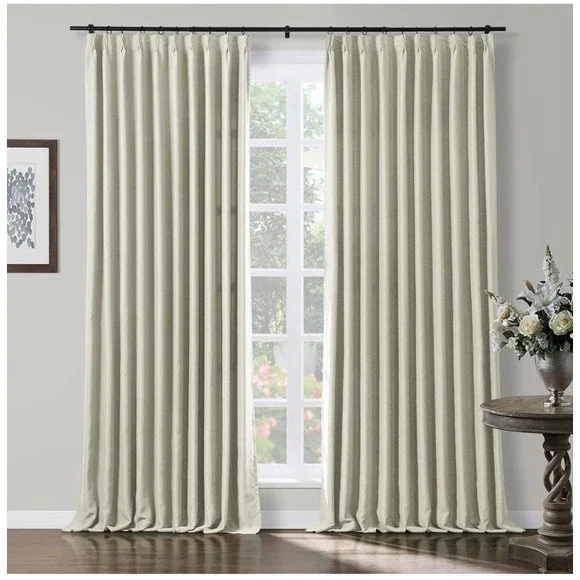 TWOPAGES Pleated Curtain Unlined Room Darkening Drapery Set Of 4) 50