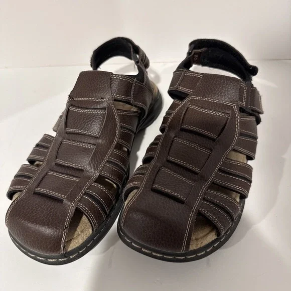 Dockers Men's Size 10M Leather‎ Brown Strap Sandals