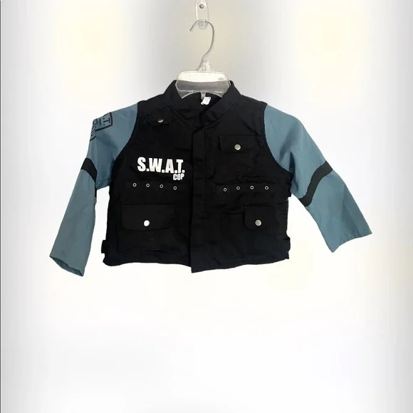 SWAT COP Toddler Halloween costume shirt long sleeve size small 4/6