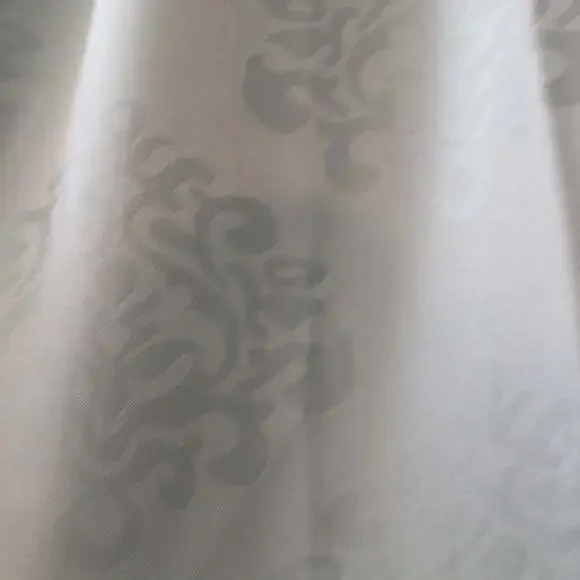 Light Blue Damask Pattern Grommet Top Curtain - 2 Panels