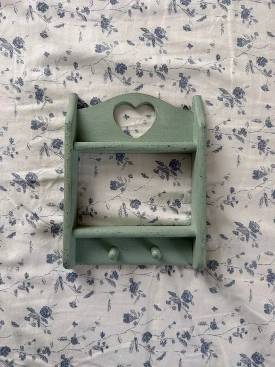 Vintage Teal Heart Accent Jewelry Hanging - Home Wall Decor
