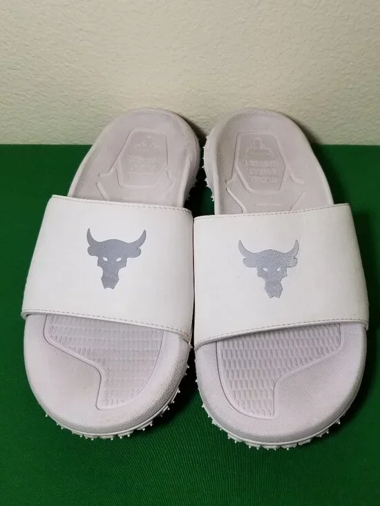 Under Armour White Rock Slide 2.0 Men Size 8 Michelin Tire Project Rock Shoes