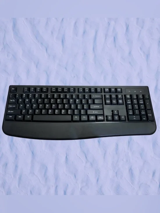 EDJO 2.4G Ergonomic Full Size Wireless Computer Keyboard with Wrist Rest