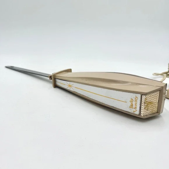 Vintage Lady Vanity Electric Carving Knife Beige MCM Starburst Stainless USA