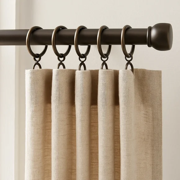 Pottery Barn Featherweight Double Curtain Rings Set of 10 Small Antique Bronze