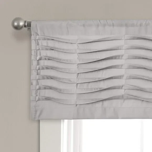 Wave Texture Valance | Pleated Ruffle Fold Window Kitchen Curtain Lush Decor