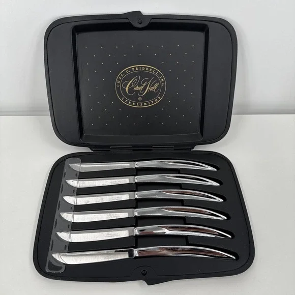 Carvel Hall Steak Knives Stainless Steel Set of 6 Original Case made USA Vintage