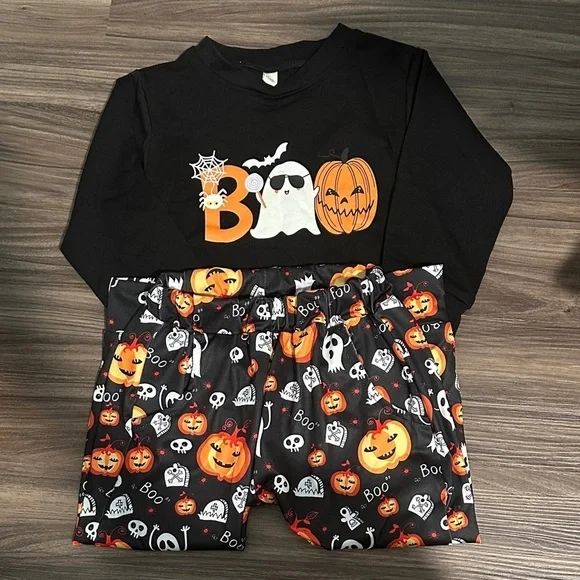 Spooky Boo Ghost and Pumpkin Kids Costume Set
