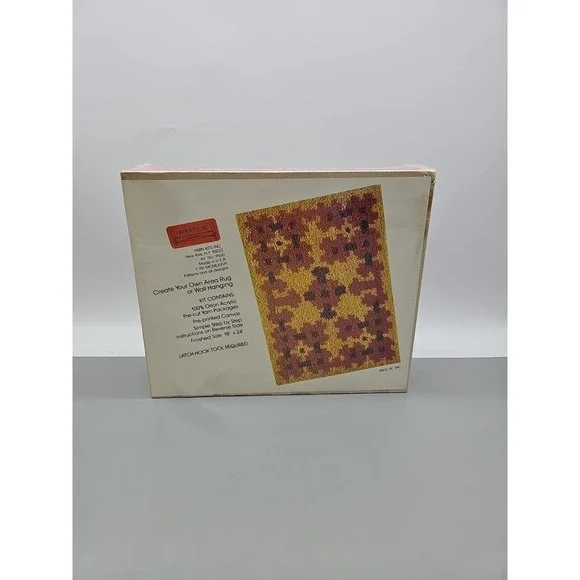 Yarn Kits‎ Inc Rug Latch Hook Rug Geometric 1977 Vintage 18