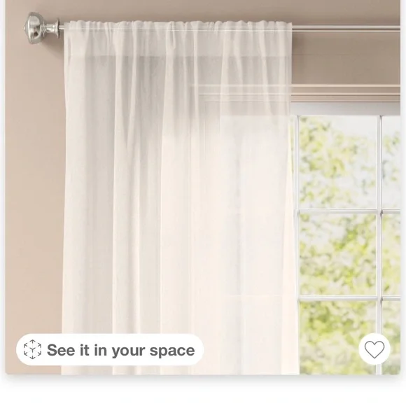 TWO! Target Threshold NWT Textural Sheer Window Panel New Ivory Unopened