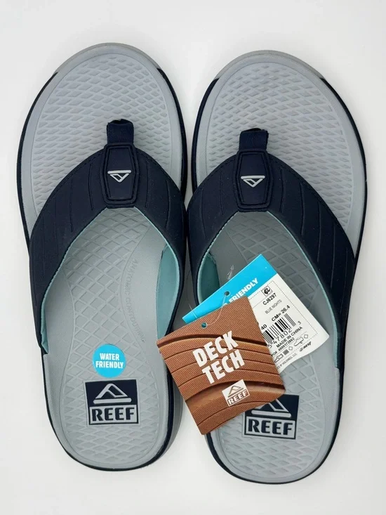 Reef Deckhand Sandals Men’s Size 8 Navy Water Friendly Arch Support NWT