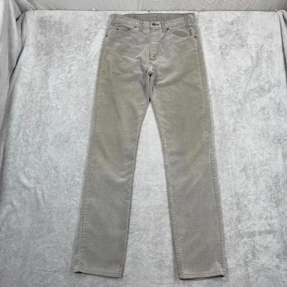 Vintage 80s Levi's 505 Corduroy Pants Mens 31x34 Gray‎ Regular Straight Leg USA