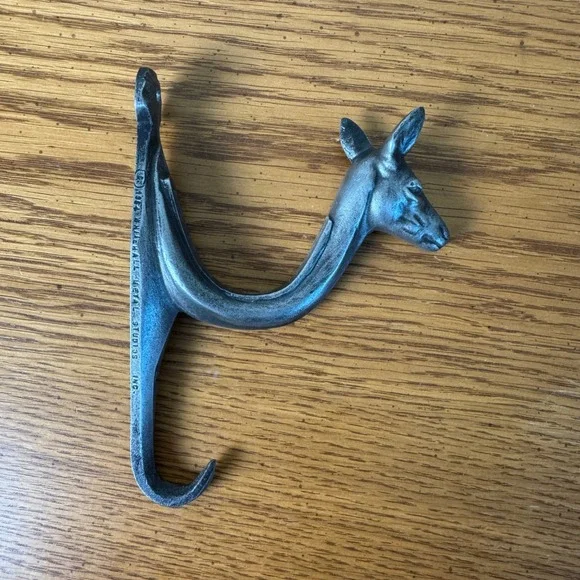 Vintage 1964 Whitehall Metal Studios Deer Head‎ Double Hook Hanger Metal