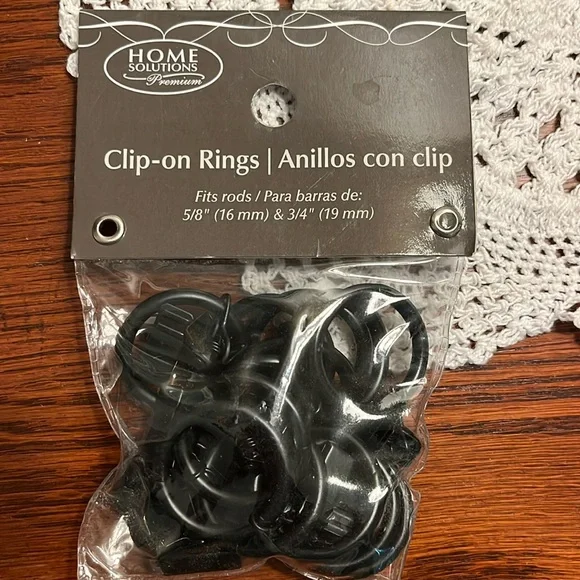 Curtain Drapes Clip Rings Set of 14 Black Metal