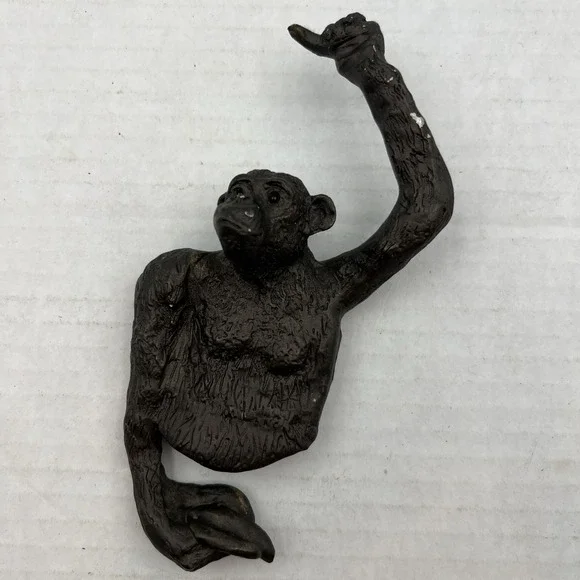 Vintage Cast Metal Monkey Wall Hook Hanger Jungle Decor‎