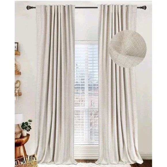Cream Color 100% Blackout Curtains 50x84