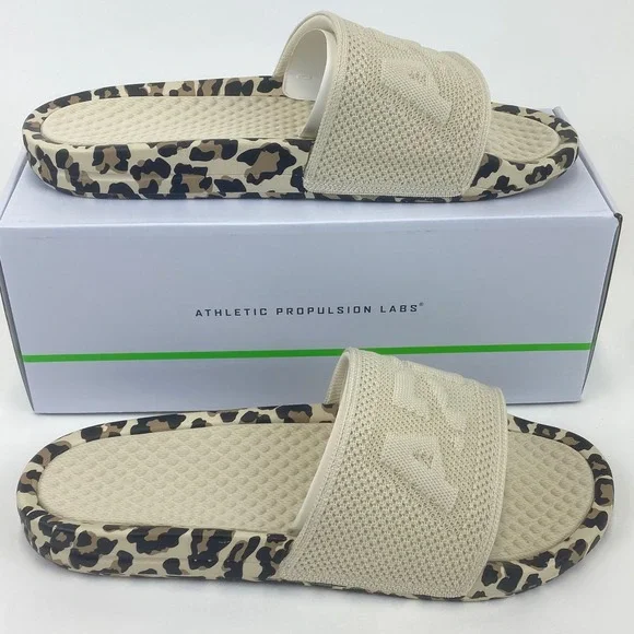 APL Athletic Propulsion Labs Techloom Slide Leopard Print Sandal Men Size 12 New