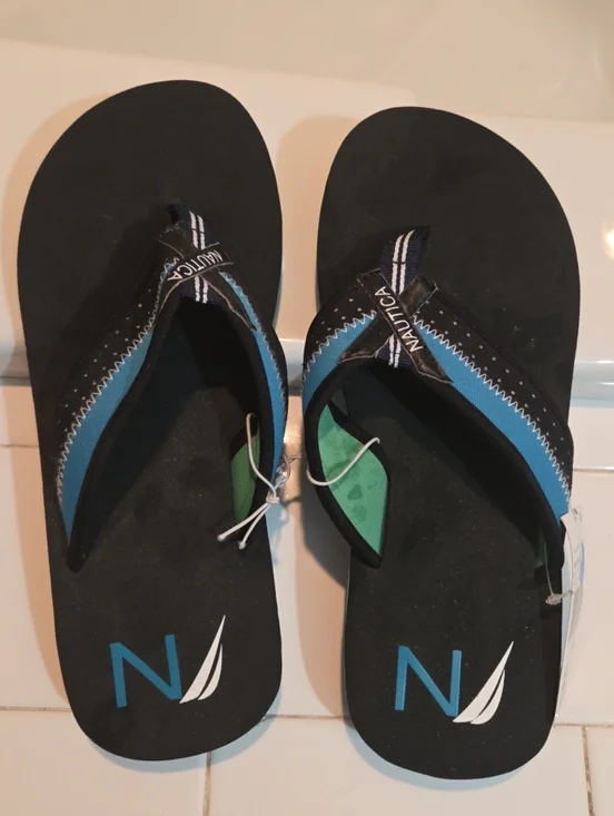 New With Tags Nautica Men's Torstein Flip Flop Royal Blue Size 8