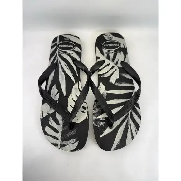 Havaianas Men’s Aloha Flip Flops Rubber Brazil Tropical Print US 10–11