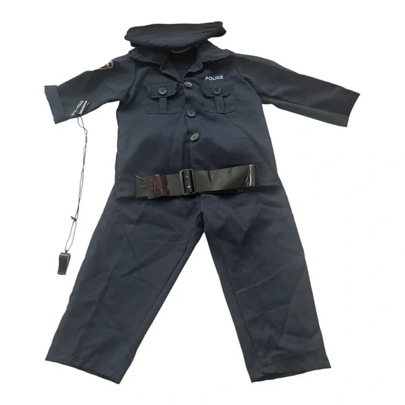 Kids Police Officer Costume - Navy Blue Small 3T-4T