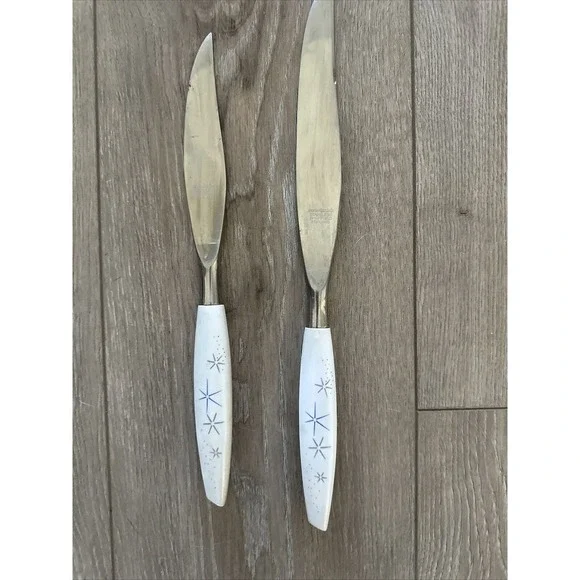 2 Vintage Mode Danish Atomic Starburst Sheffield England MCM‎ Stainless Knives