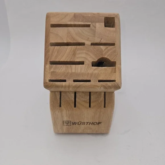 WÜSTHOF 17-Slot Wooden Knife Block Natural Wood Countertop Storage Holder German