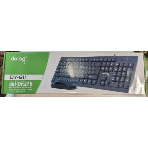 Deiog Wired Keyboard & Mouse Combo USB Black 