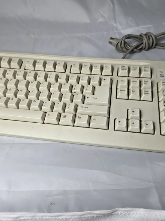 Wired Beige USB/PS2 Computer Keyboard - Full-Size, 104-Key