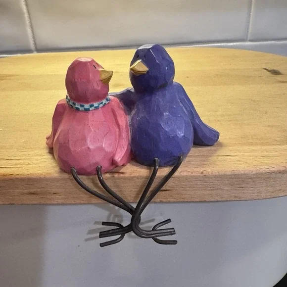 Love Birds‎ Russ Berrie Tweet vintage Shelf Sitter Hook EUC Clean