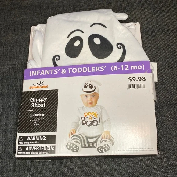 🎀 5 for $25 🎀 Infant Halloween costume ghost two piece, 6 to 12 months