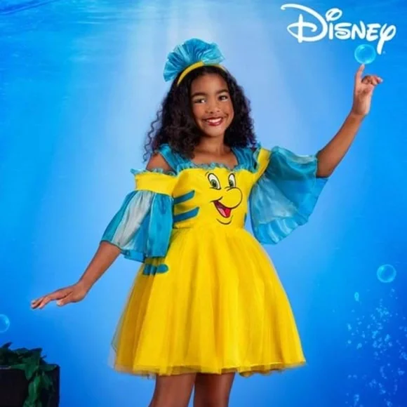 NWT Disney Flounder Girl's Costume Dress