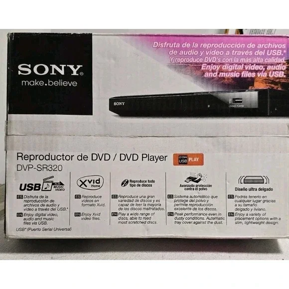 Sony DVD Player with‎ Remote REGION 4 DVP-SR320 USB NEW Australia Latin America