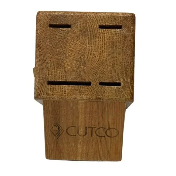 Cutco 4 Slot Wooden Knife Block - Made in USA