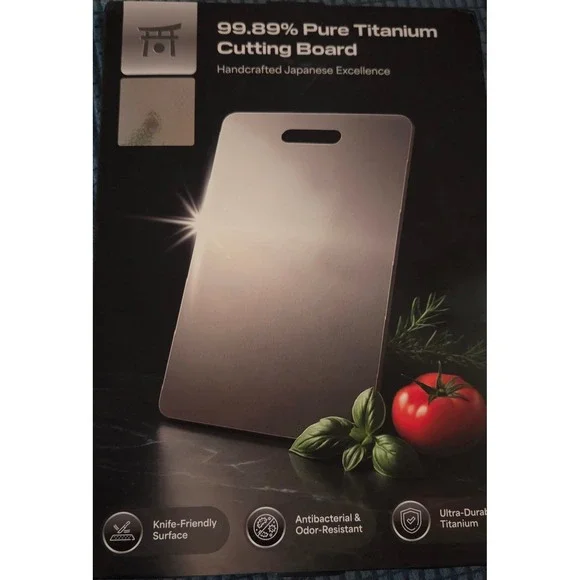 99.89% Pure Titanium Cutting Board Handcrafted Japanese Excellence Silver NEW