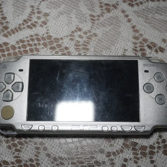 Sony PSP 2000 Mystic Silver Handheld Console Used Working