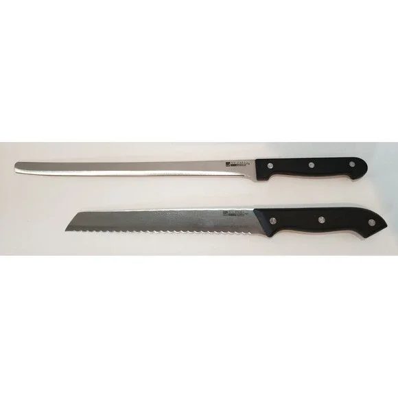 Ronco Showtime Six Star Stainless Steel Knives Carving #2‎ Bread #4 Set Of 2