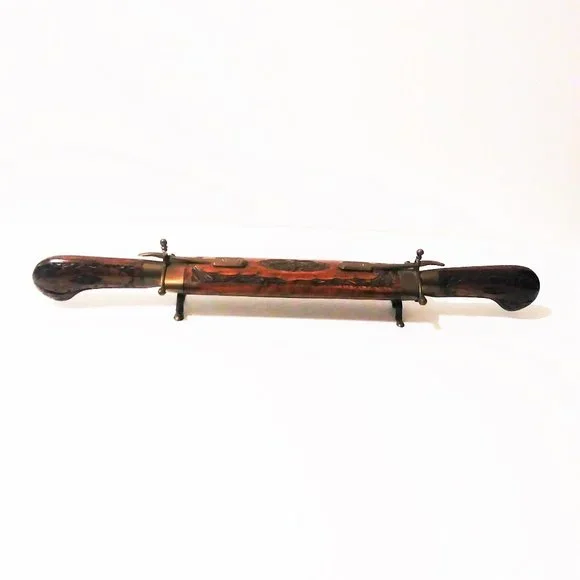 Vintage Wooden‎ Hand Carved Knife Fork Carving Set