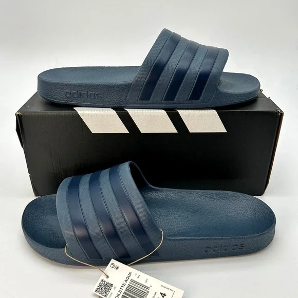 adidas Adilette Aqua Slides Mens Size 13 Womens Size‎ 14 Navy Blue NEW IF0895