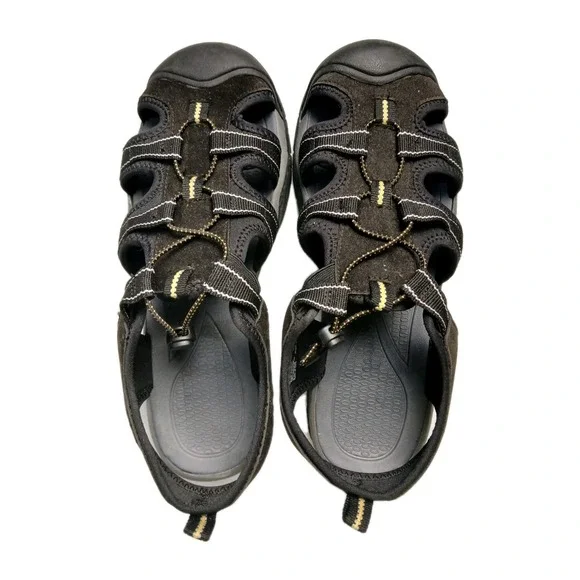 AIRWALK Men's SIZE 9.5‎ Black & Yellow Hiking, Walking, Summer Sandels #1522