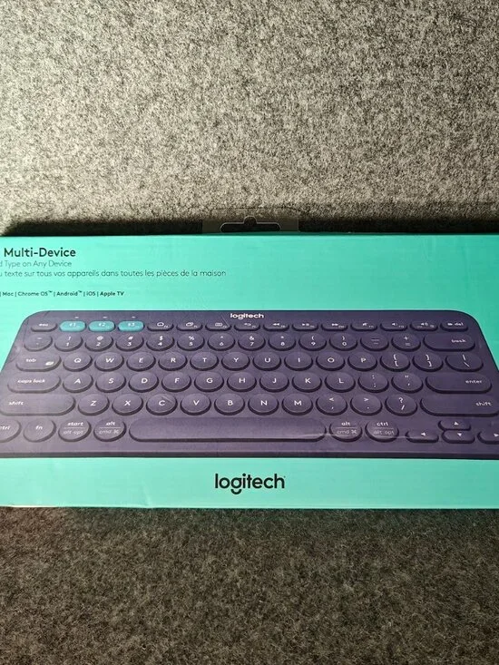 Logitech K380 Bluetooth Keyboard Dark Blue Multi‑Device Preowned w/ Box