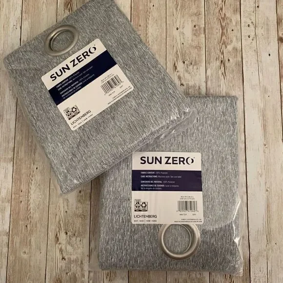 Brand New Set of 2 Sun Zero Grommet Curtain Panels 40” x 84”