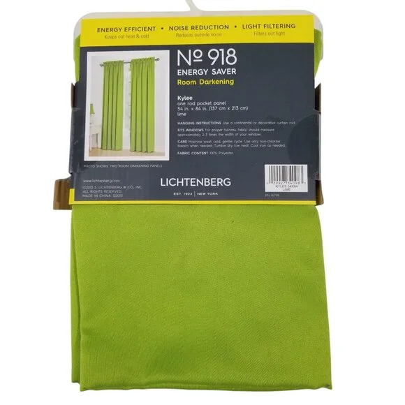 Energy Saver Curtain Rare Lime Green Light and Noise Reducer 54
