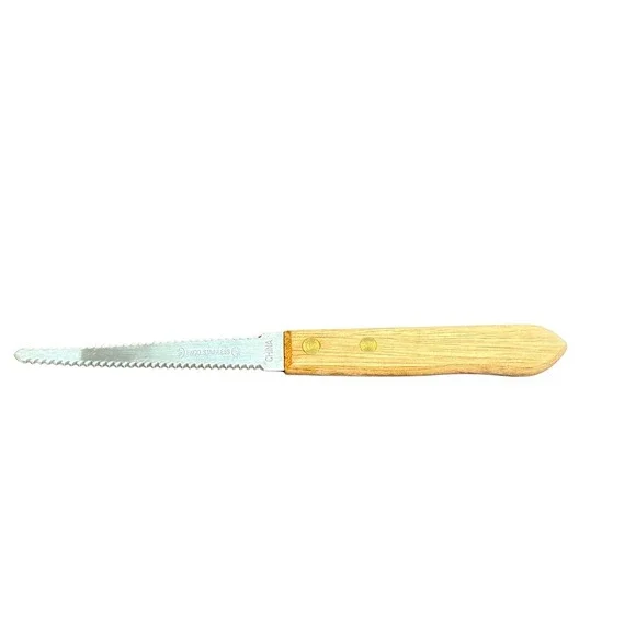 Ekco Stainless Steel‎ Serrated Double Sided Blade Grapefruit Knife Wood Handle