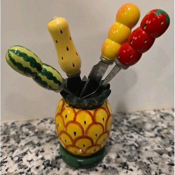 Dominica‎ Fruit-Themed Kitchen Utensils & Holder Colorful Fun