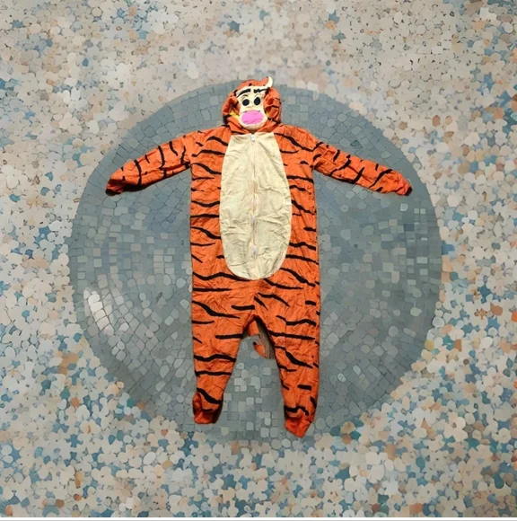 Tigget Costume Pajamas Kids Soft Fleece Animal Hooded Suit