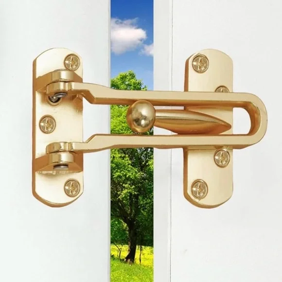 Source Unknown Gold Door Security Latch